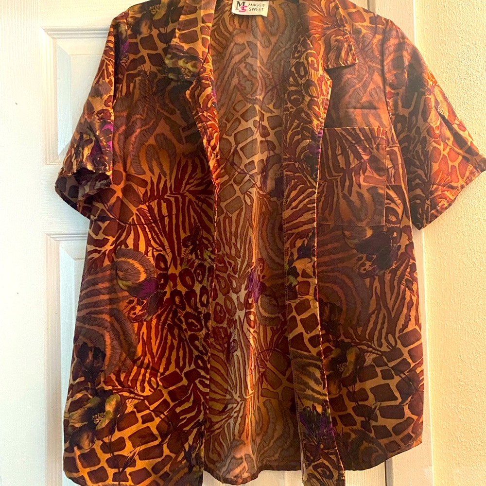 90s Vintage Maggie Sweet Safari Button Up